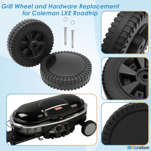 Image of 6-inch Grill Wheel and Hardware Replacement for Coleman LXE Roadtrip Grill
