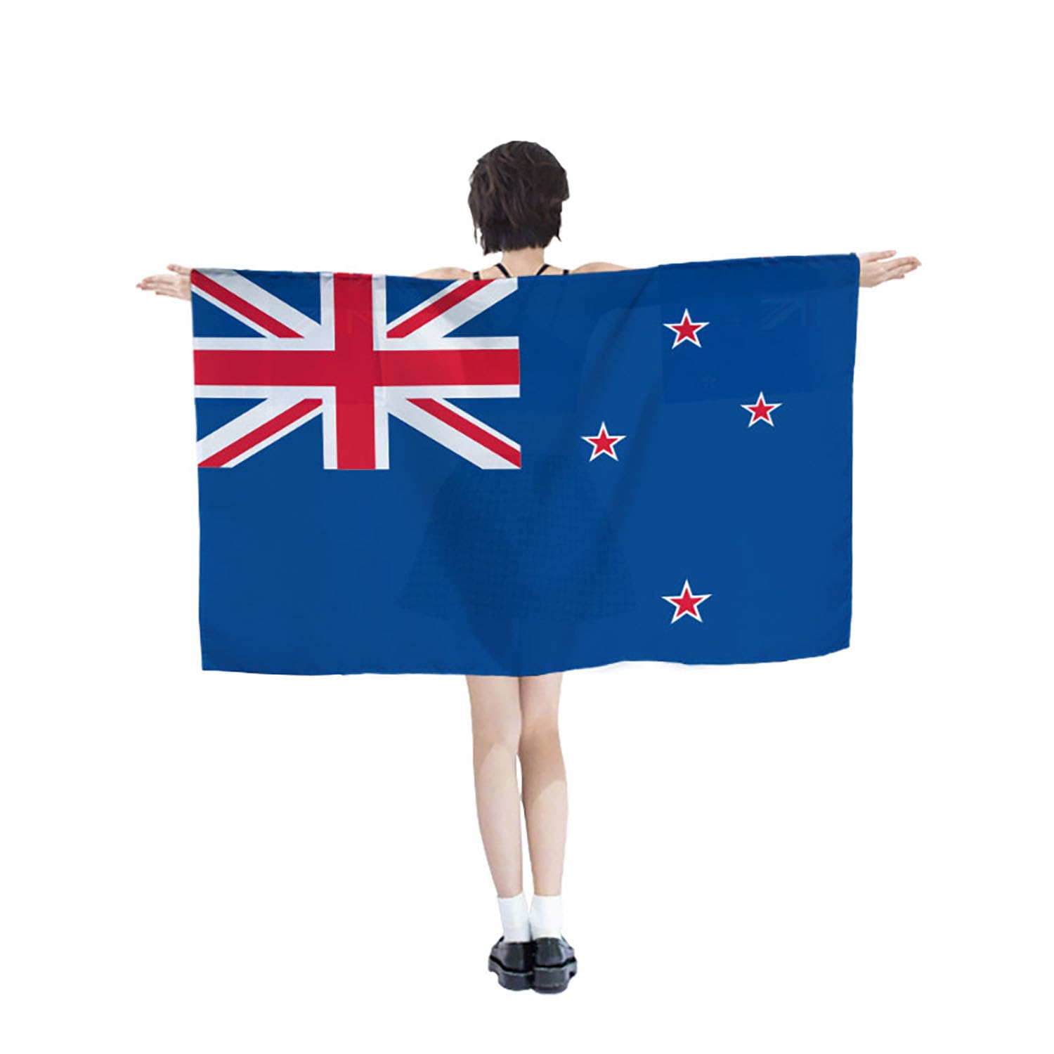 Cape drapeau NZL pour matchs en plein air et grandes célébrations entre amis