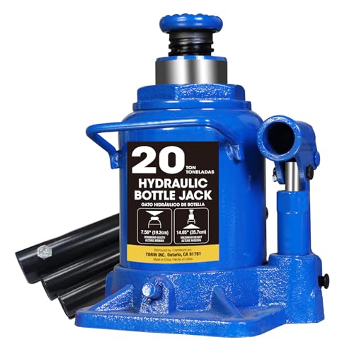 Big RED 20 Ton Bottle Jack Heavy Duty Hydraulic Car Jack 7.56-14.05 inch Lift Leak - Free Design Suited for Auto Truck & House Lift 25.35 lbs Weight Blue