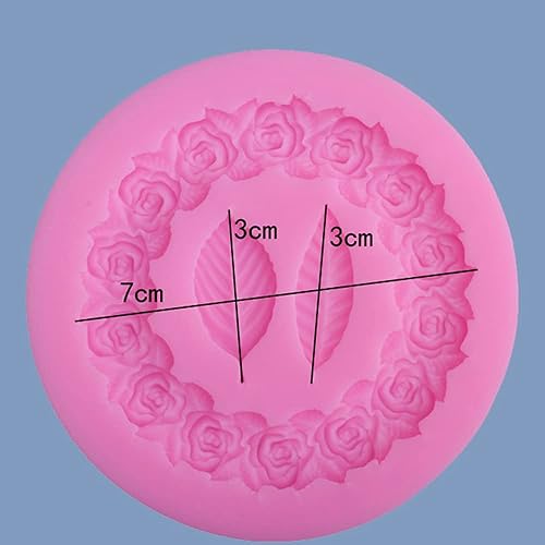 Miniatura 4 de Molde de silicona para tartas de flores y rosas circulares, guirnalda y hoja, chocolate, caramelos, gelatina, molde para tartas, herramientas de