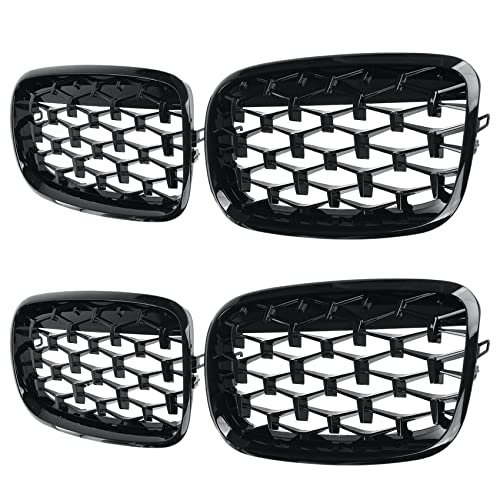 Grille de rein diamant chromée pour rajeunir l'esthétique de votre E70 X5 noir