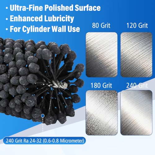 Image of Cylinder Ball Hone 4 inch (101mm) with 240 Grit Flexible Ball Brush