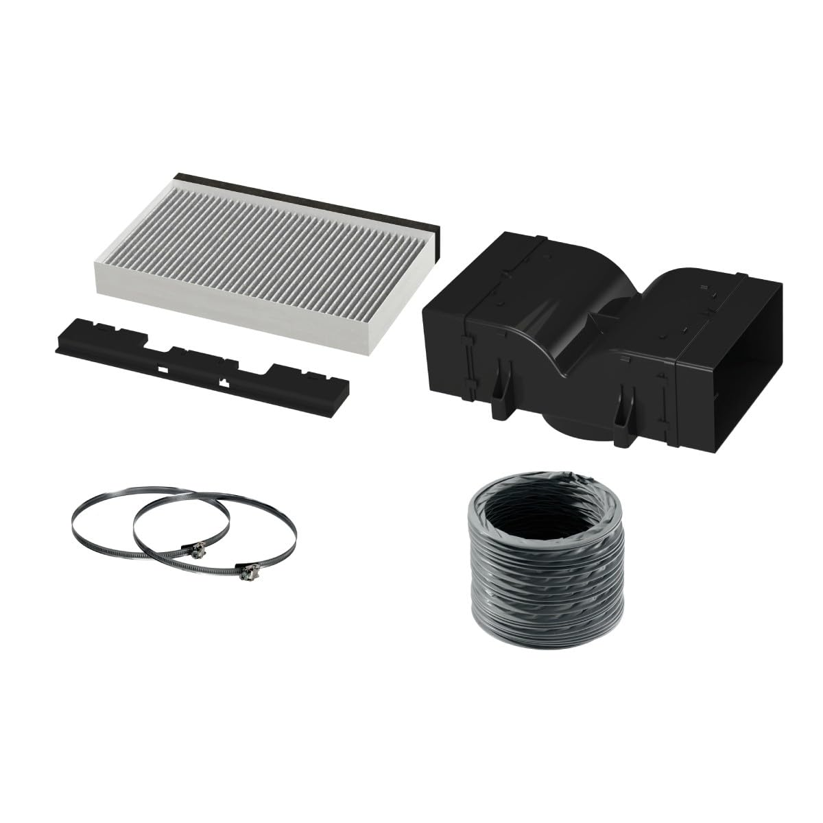 Bosch DWZ1CB1I4 Accessories for Cooker Hoods, Clean Air Standard Recirculation Kit (5 Pieces), Made in Germany