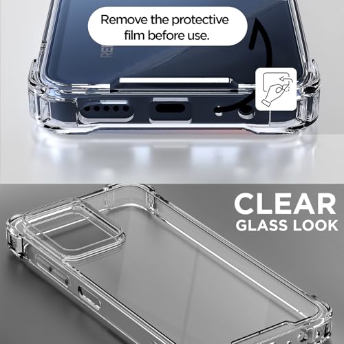 Image of Pikkme Back Cover for Redmi 15A 5G PC + TPU Clear Transparent Raised Edges Shockproof Protective Phone Bumper Case(Transparent)