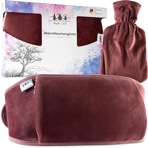Premium Wärmflaschengürtel - Verstellbarer 140 cm Perioden Wärmegürtel - Wärmflasche mit Bezug - Ideal für Rücken Bauch & Schultern Wohltuend bei Schmerzen und Verspannungen - Sunset