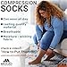 Mojo Compression Socks for Women and Men 20-30mmHg Wide Calf - XXL Knee High Compression Stockings for Swelling, Edema, Bariatric Surgery Recovery - Black, 2X-Large - AB201
