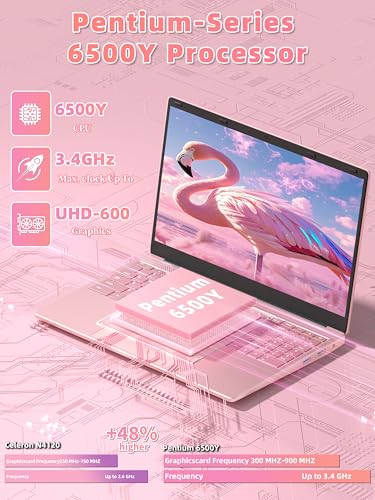 Image of 16 inch Rose Gold Laptop Computer for Students & Business Professionals | 16GB RAM 1TB SSD, 1920x1200 FHD IPS, 6500Y up to 3.4GHz, Backlit Keyboard & Fingerprint, USB-C Fast Charging, Win 11 Pro