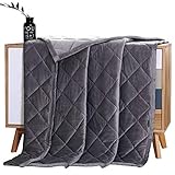 MANLINAR Soft Plush Weighted Blanket, Adult 15lbs Minky Weighted Blankets, Diamond Quilted Fleece...