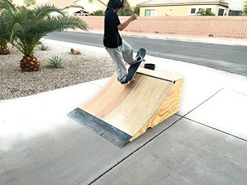 Skateboard Ramp, Bike Ramp, 2' Tall x 4' Wide Quarterpipe,Black,20222X4