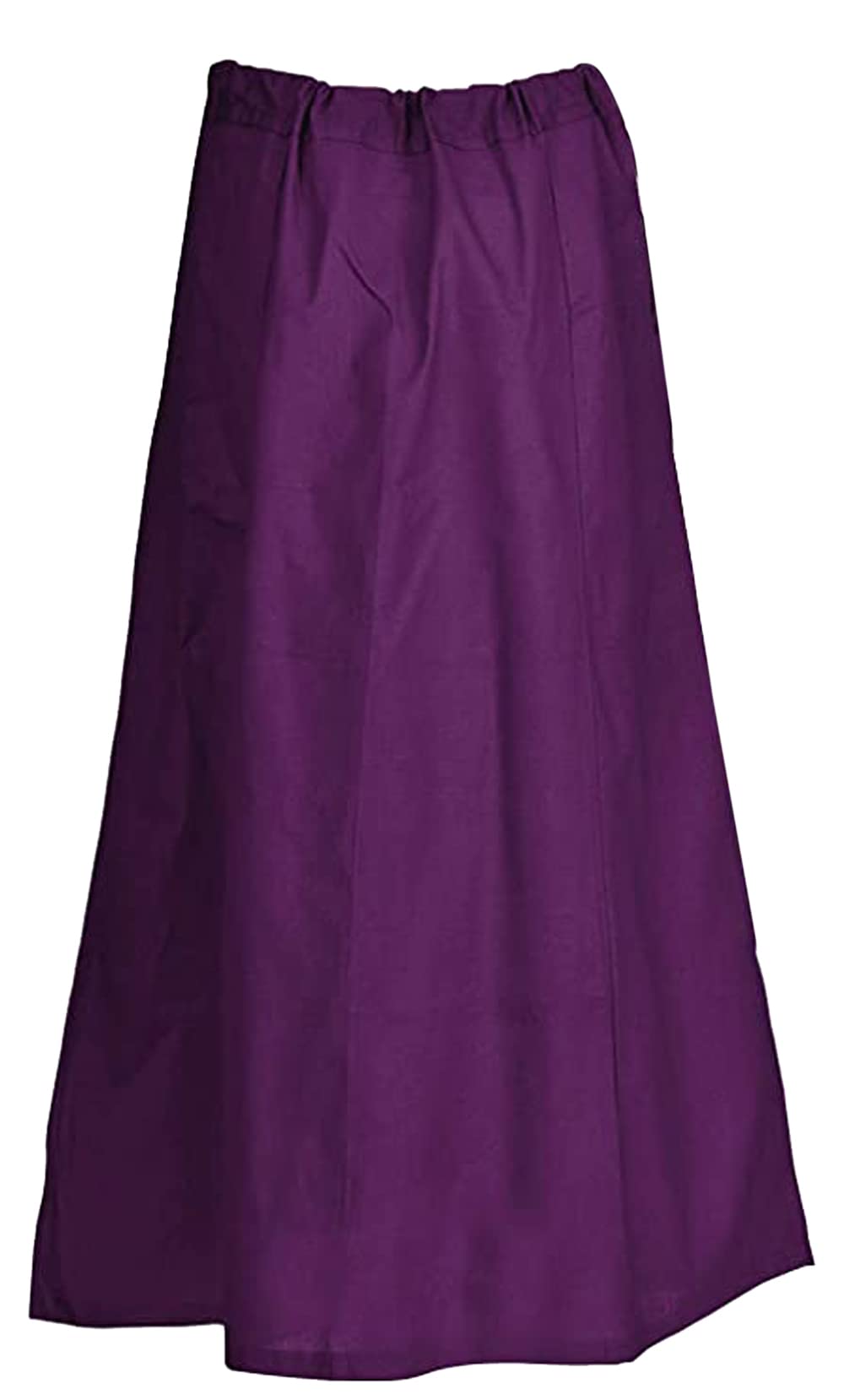 Fashnkart Cotton Petticoats For Women Indian Saree Underskirt Stitched Solid Drawstring Adjustable Waist Sari Dark Purple