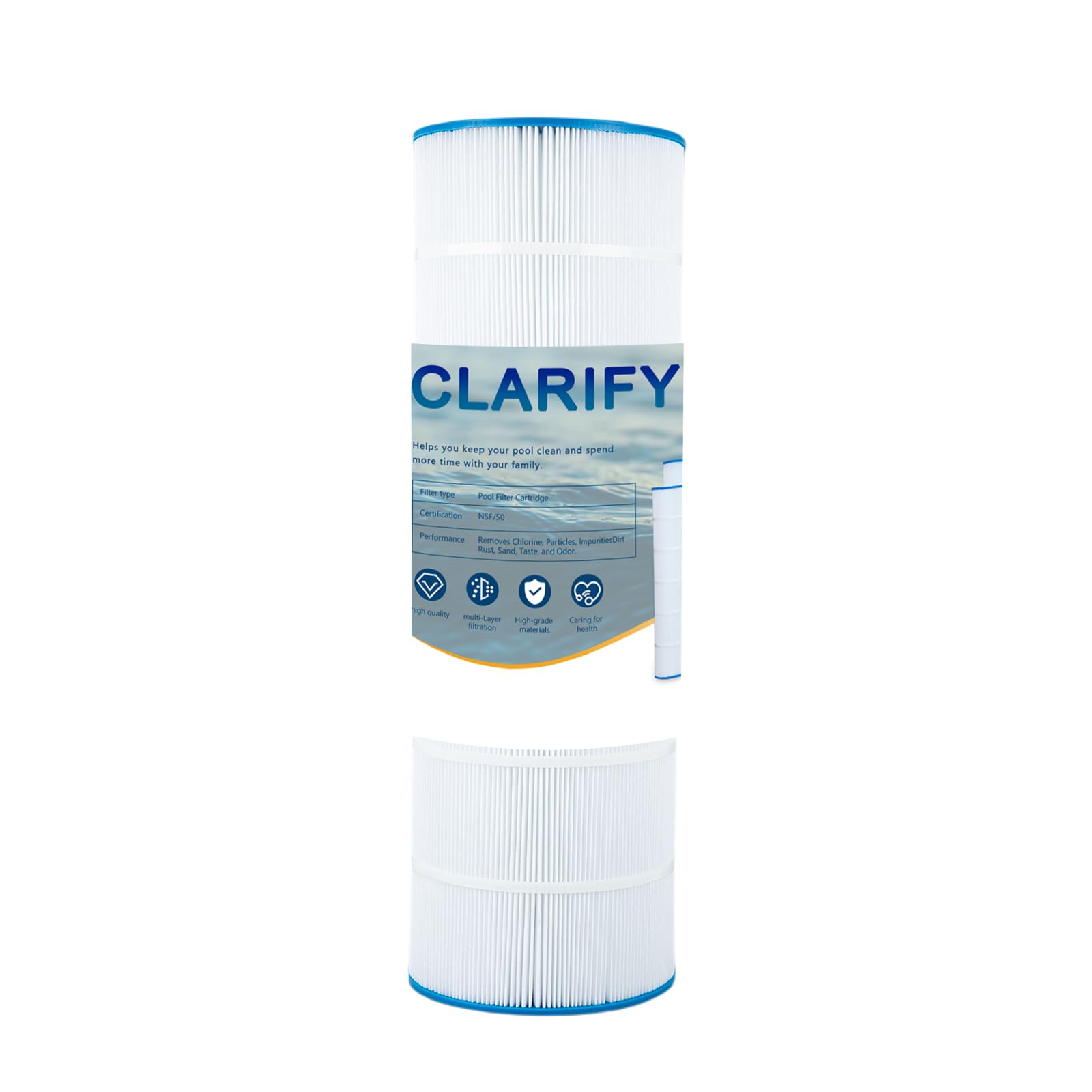 CLARIFY CL150 Pool Filter Cartridge Replacement - 150 Sq.ft, 31 1/8" X 10 1/6", Fits CCP150, Ultral-C4, Filbur FC-0687 & More