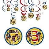 Santiago Of The Seas Swirls Decoration - Customized with Child's Name and Age - 12Pack