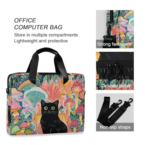 Maletín para portátil ALAZA Mushroom Black Cat 13-15.6" miniatura 5