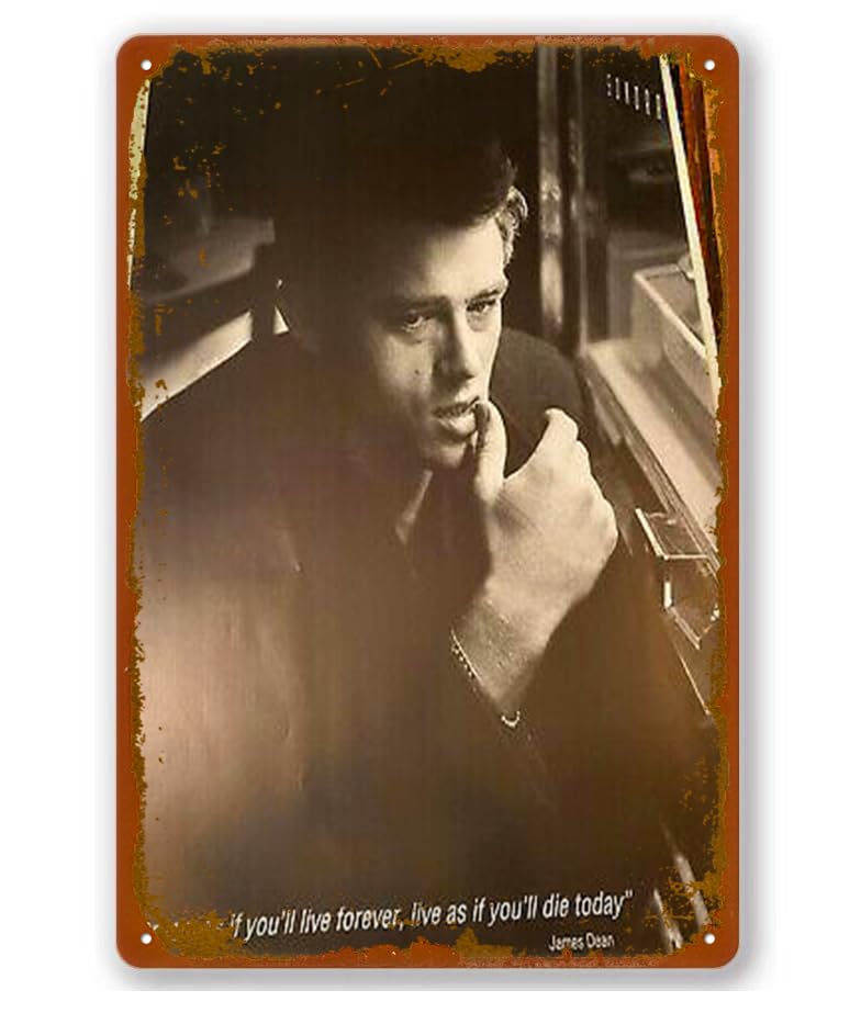 James Dean Dream Quote Poster Vintage Metal Tin Sign Wall Decoration for Garage Yard Home Cafe Bar Club Hotel 8 x 12 Inch