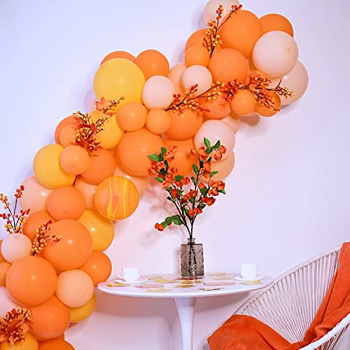 Image of Voircoloria 130pcs Orange Balloons Different Sizes 18 inch 12 inch 10 inch 5 inch Orange Matte Latex Balloons for Boys Girls Birthday Baby Shower Gender Reveal Wedding Gender Reveal Autumn Party Decorations