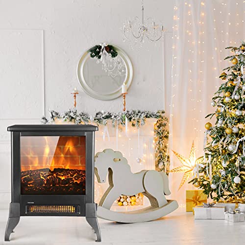 Winado Electric Fireplace, 18” Stove Heater with Realistic Flame, Adjustable Heating Mode, CSA Certified - Overheating Safety Protection for Living Room& Bedroom& Office, 120V 1400W, Black - Image 6