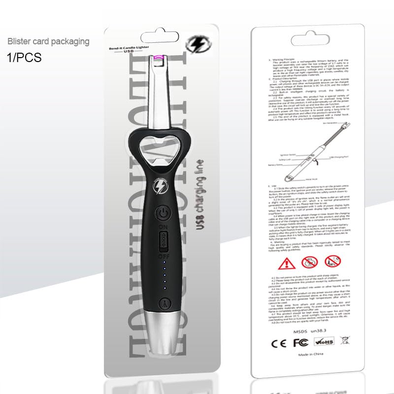 Encendedor eléctrico recargable con abridor y linterna LED miniatura 6