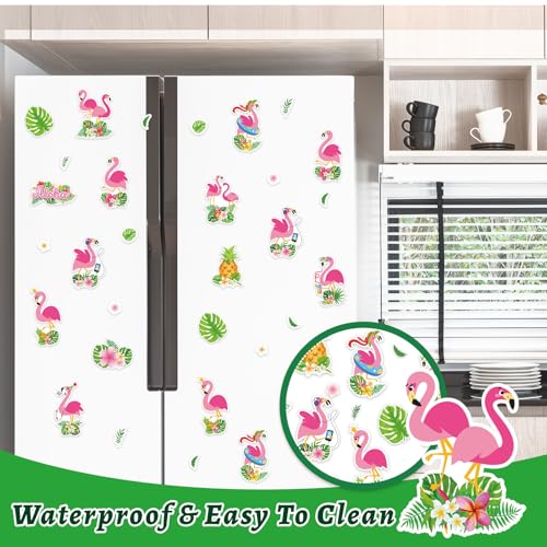 Imanes decorativos de flamenco rosa para refrigerador, pack 21 miniatura 4