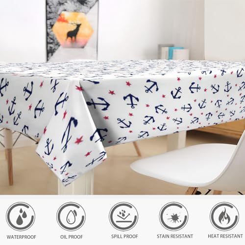 Nappe de table lavable infroissable imperméable 140x180 cm polyester nappe rectangulaire - 6