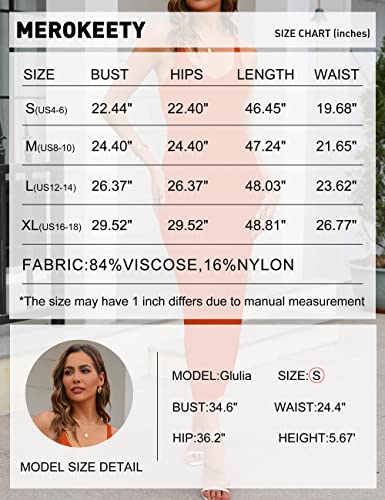 Merokeety Womens Summer Casual Sleeveless Rib Knit Slim Bodycon Midi Long Tank Dress,Rust,M #TOP5