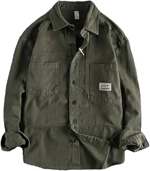 Amazon.com: Mens Vintage Tooling Shirt Long Sleeved Casual