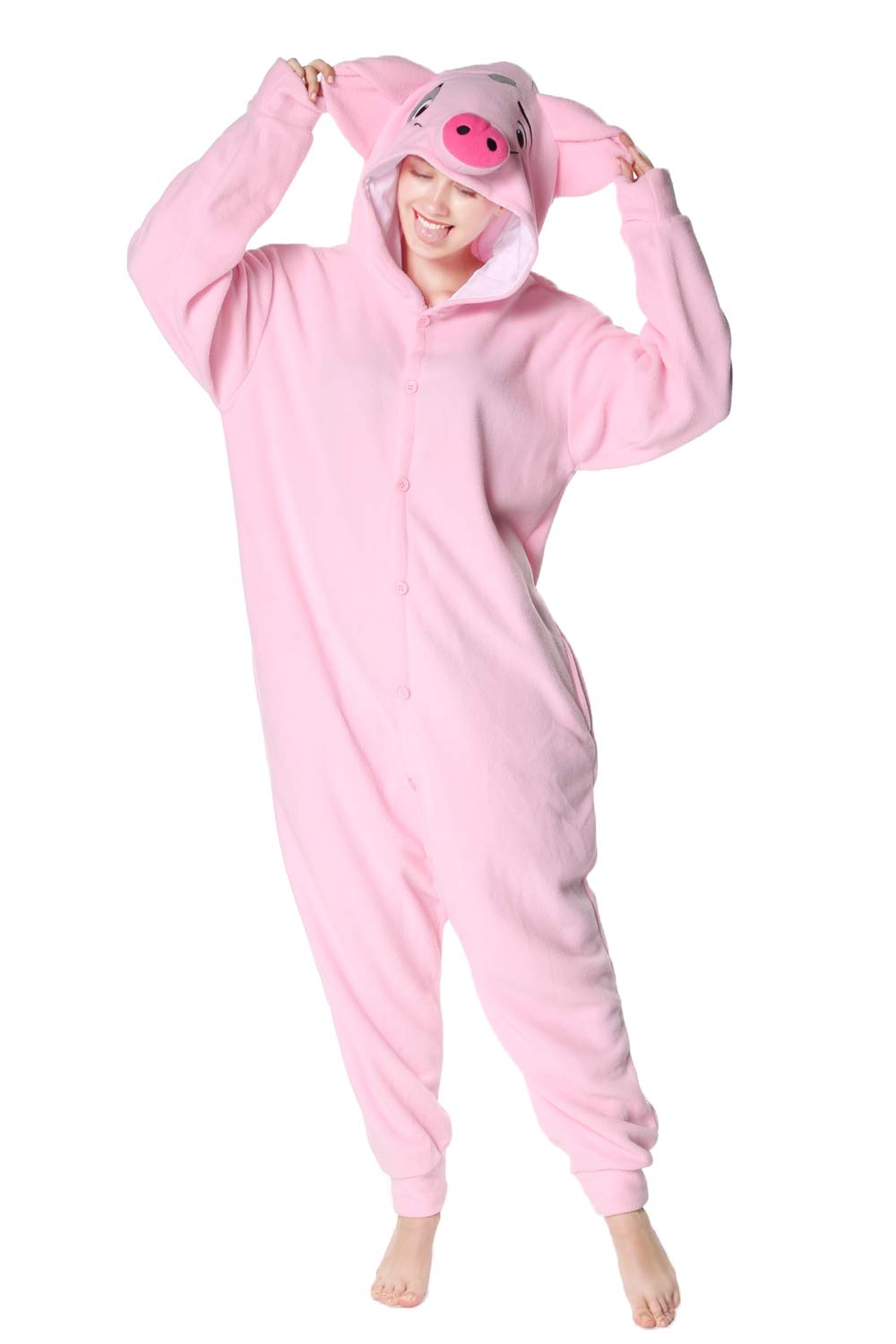 wotogold Pigiama Maiale Animale Costumi Cosplay per Adulti Unisex