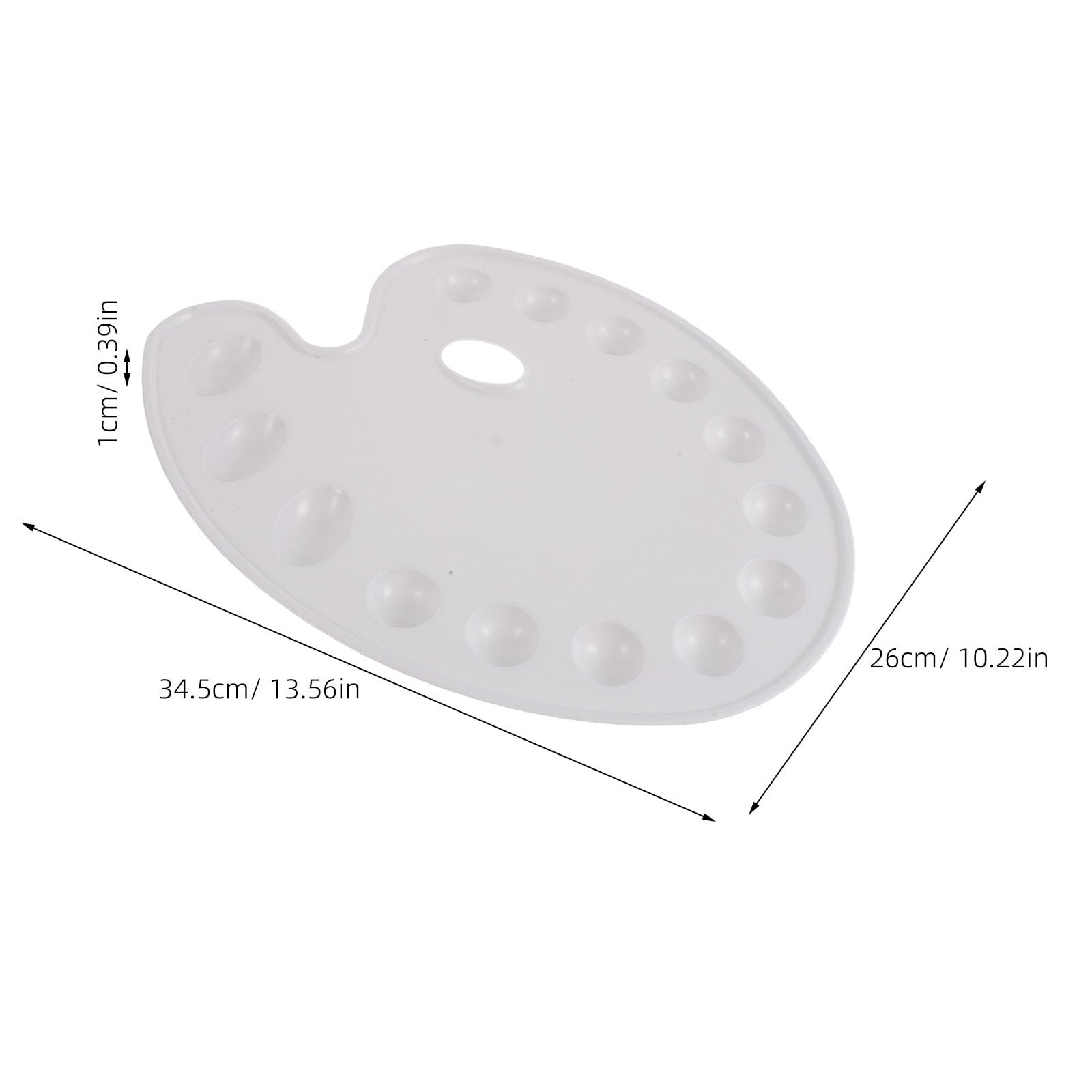 CIMAXIC Paleta de plástico para mezclar acuarelas (6 piezas) - Bandeja de pintura con 14 ranuras para dibujar - Paleta vacía, bandeja artística para mezclar colores, ideal para fiestas de pintura y