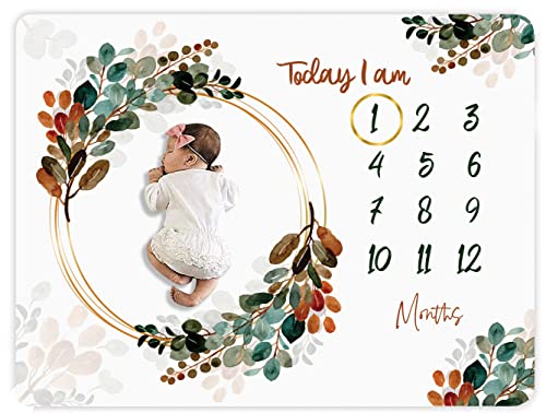 Novo Baby Milestone Blanket and Props for Baby's |1 to 12 Months Prop |Ac Room Blanket for Summer|Newborn| Infants Winter Blanket | Baby Bedding -90X1