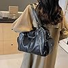Sac à main vintage pour femme, Sac à bandoulière pour Femme avec Multi-Poches, sac fourre tout en Cuir PU, Sac messager, Pour l'école, les voyages (Noir) #2