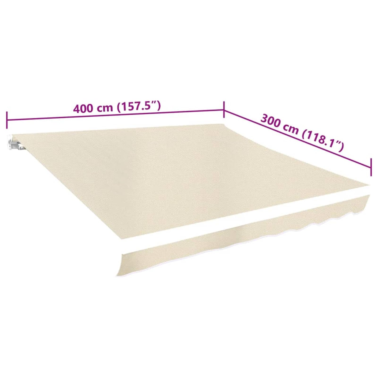 Fasba Toldo de Lona para Terraza 4x3m - Protección UV, Color Blanco Crema, 380x295cm Modelo FCXPDGRX-141014ES