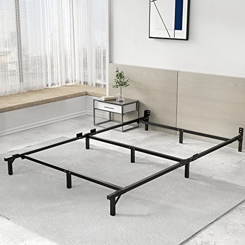 ctbsme Full Size Bed Frame, Sturdy Metal Bed Frame,9-Legs Base for Box Spring and Mattress, Easy Assembly Tool-Free, Black(53.5 * 74.5 * 7)