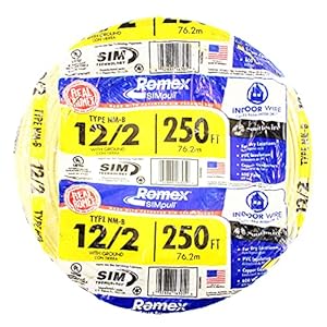 Southwire 28828255 250' 12-2 NM-B Wire, 12 AWG, Yellow
