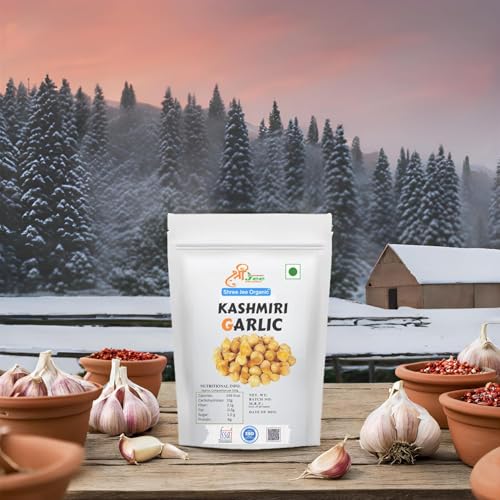 Image of Shree Jee Organic Dry Kashmiri Garlic (60 Grams) Premium Single Clove Garlic from the Himalayas, A Taste of Tradition Lehsun