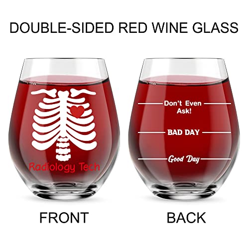 Agmdesign Funny Two Sided Good Day Bad Day Don't Even Ask Radiology Tech Wine Glass, Gift For Doctor, Medicine, Assistant, Physician, Nurse, Students, Graduation Gifts For Men Women #TOP1