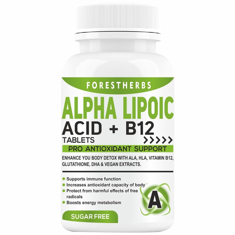 FORESTHERBS Alpha Lipoic Acid 600mg, ALA With Vegan Omega 3, Glutathione, Hyaluronic Acid, Vitamin B12, C Tablets, Antioxidant, Good Health, Liver Detox, Supplement-60 Sugar-Free Tablet(Pack1) (B0BC41W7C6) Amazon Price History, Amazon Price Tracker