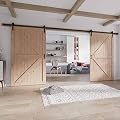 Fredbeck Double 48x80 Barn Door with Hardware Included (72 barn Door)