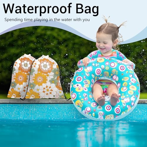 Image of Abstract Flowers Drawstring Gym Bag Orange Adjustable Gymnast Gymnastics Grip Bags for Women