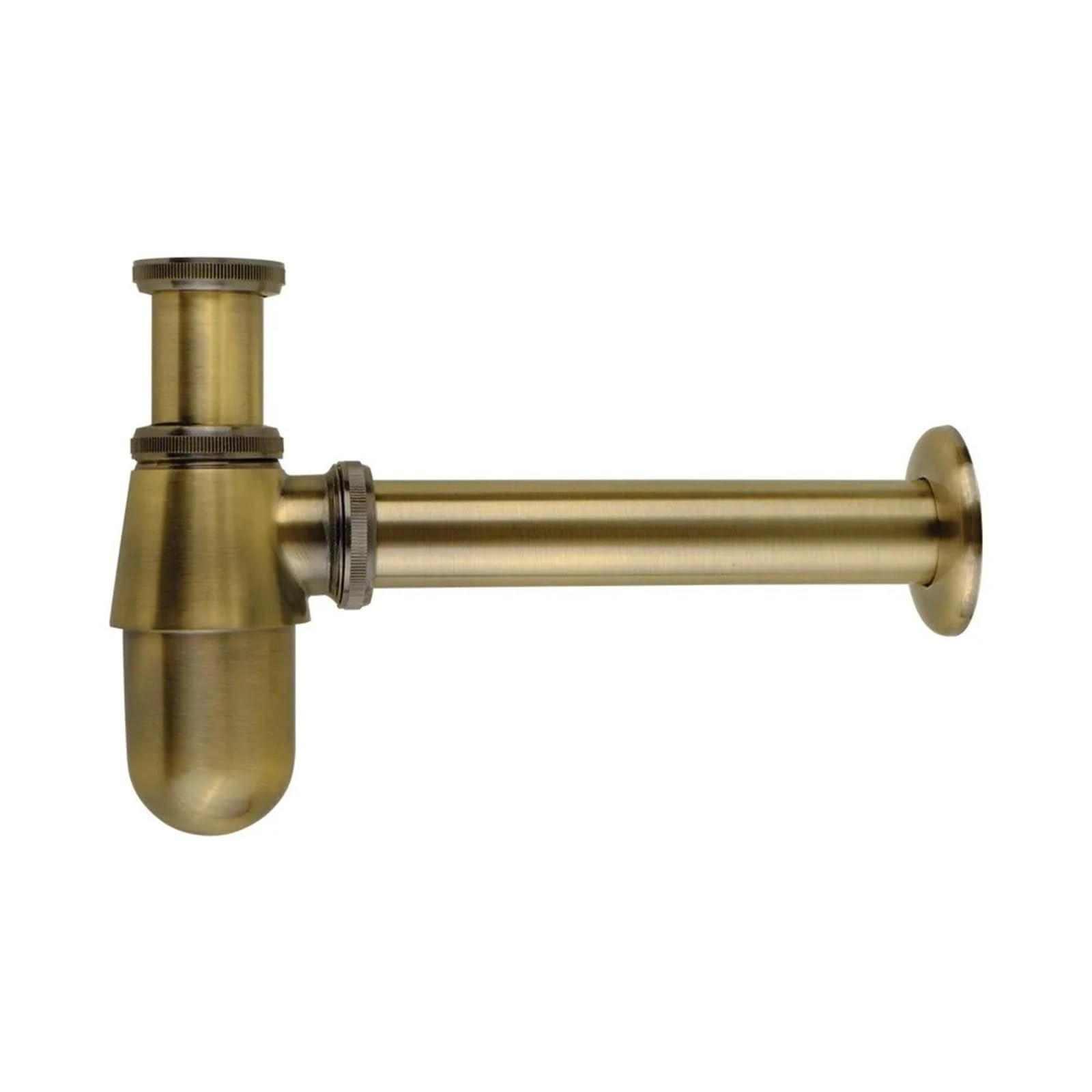 Desague lavabo Trampa for botellas de sifón pared latón macizo estilo antiguo con lavabo, tubo emergente plomería for residuos(Brushed Bronze)