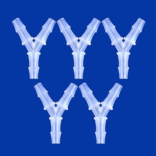 JoyTube Plastic Barb Equal Y Tee 1/2" manguera ID Conectores de tubería de polipropileno Unión Empalmador Adaptador Mender Unión Barco Agua Aire