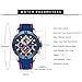 AIMES Men Watch Casual Sports Chronograph Waterproof Analog Quartz Watches Silicon Strap Fashion Wristwatch for Men Blue Watch