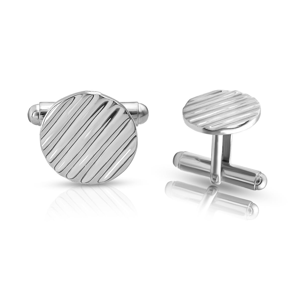 Svan Jewellery 925 Sterling Silver Men’s Cufflinks | BIS Hallmarked Ribbed Cushion Design | Elegant Cuff Links for Groom, Wedding, Office Wear | Premium Gift for Men-image-38