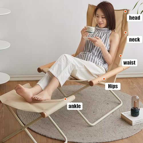 Chaise de camping inclinable large en bois pour plage et pique-nique