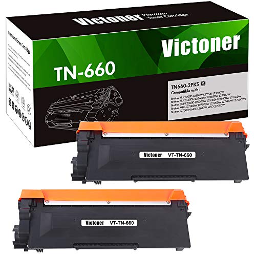 Victoner Compatible Toner Cartridge Replacement for TN660 TN-660 TN630 for Brother HL-L2380DW HL-L2300D HL-L2320D HL-L2340DW MFC-L2700DW MFC-L2740DW L2707DW DCP-L2540DW Printer Toner (Black, 2-Pack)