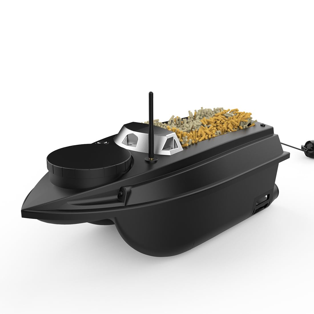 Barco de cebo teledirigido para pesca, V030 12V 2.4G, barco de cebo teledirigido de alta velocidad con alcance de control remoto de 800 m y tolva de carga de 3 kg con posicionamiento GPS, regalo de