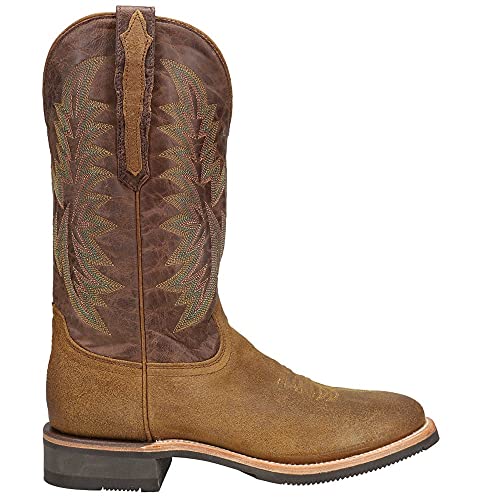 Lucchese Mens Rudy Embroidery Round Toe Casual Boots Mid Calf - Brown - Size 8.5 D #TOP13