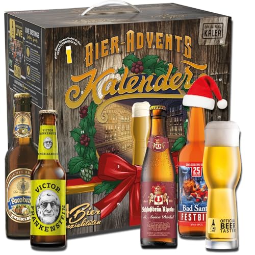 KALEA Bier-Adventskalender | 24 x 0,33 L Bierspezialitäten von Privatbrauereien aus Deutschland | inkl. 1 Verkostungsglas | neue Bestückung 2023 | Geschenk zur Vorweihnachtszeit für alle Bierliebhaber KALEA Bier-Adventskalender | 24 x 0,33 L Bierspezialitäten von Privatbrauereien aus Deutschland | inkl. 1 Verkostungsglas | neue Bestückung 2023 | Geschenk zur Vorweihnachtszeit für alle Bierliebhaber