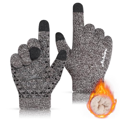 Guantes con pantalla táctil y forro de punto suave térmico para el frío