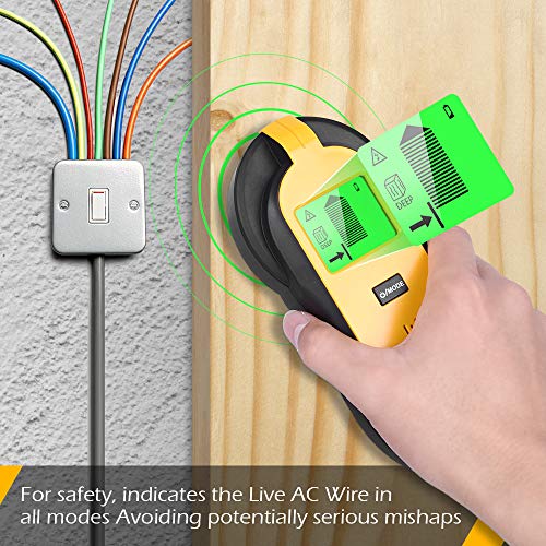 Stud Finder - 4 in 1 Electronic Wooden Metal Stud Sensor Locator Wall Scanner Detector Wood Beam Finders Center with Battery and LCD Display for Wood AC Wire Metal Studs Detection