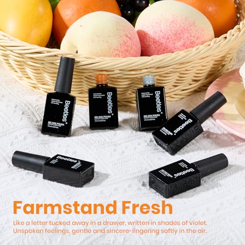 Image of Beetles Orange Gel Polish Set - Hotel California Collection, Blue Gel Polish Dusty Orange Summer Colors Nail Art Manicure Kit Soak Off Uv LED Gel Gift for Girl Women | Orange, blue, and purple gel colors support fall nail art and salon-style DIY manicures; soak off after UV /LED curing.