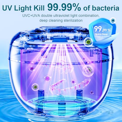Image of Ultrasonic Retainer Cleaner Machine, 200ML Ultrasonic Cleaning Pod with 4 Modes, Digital Timer for Denture Cleaner, Aligners, Mouth Guards, Braces, Jewelry & Toothbrush Heads
